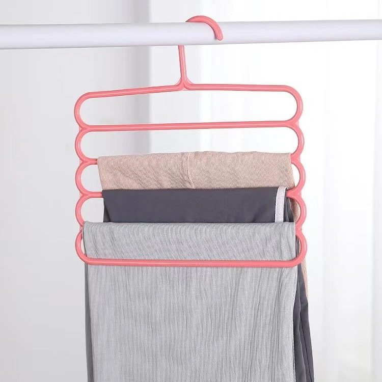 5 layer plastic hanger Multi Layer Plastic Pant Hangers for Cloth Hanging