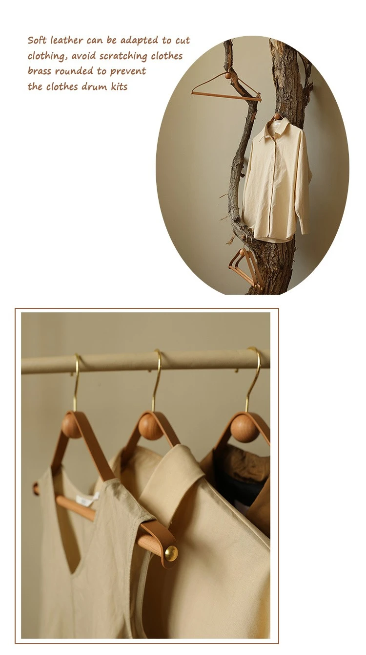 wooden art hangers leather hanger
